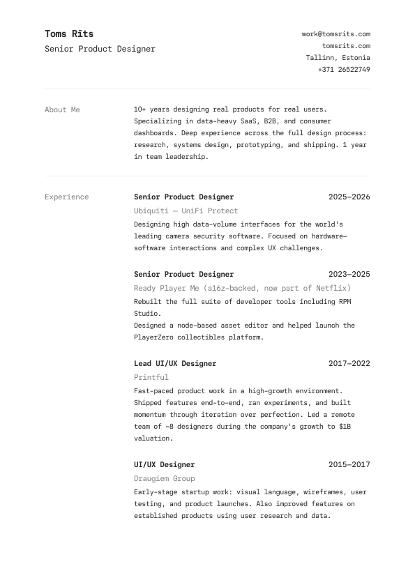 Résumé preview