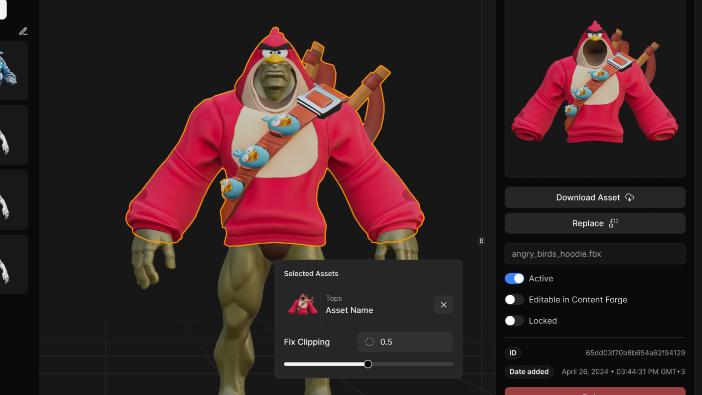 Ready Player Me avatar asset morph tooling