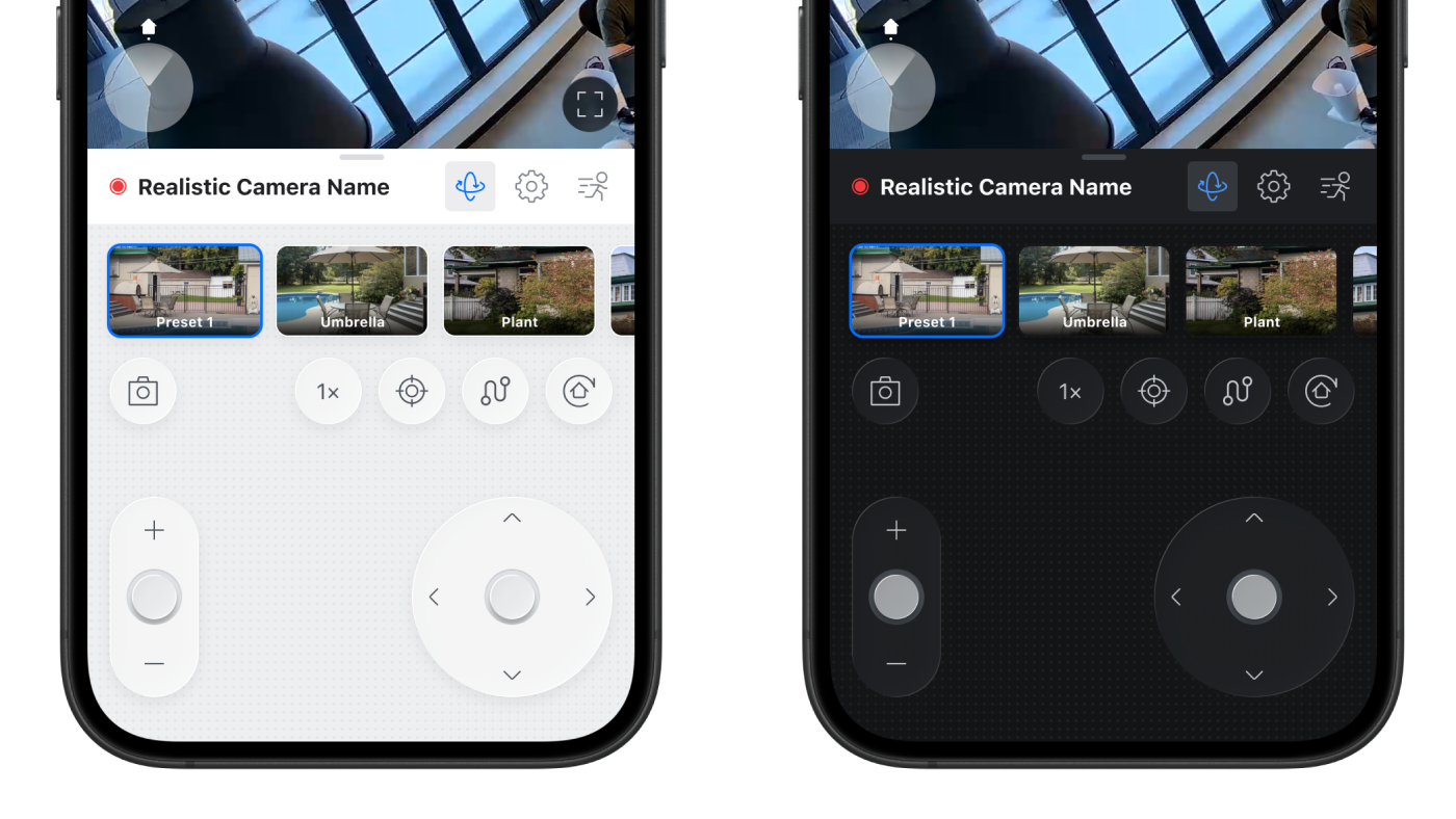 UniFi Protect pan-tilt-zoom camera controls